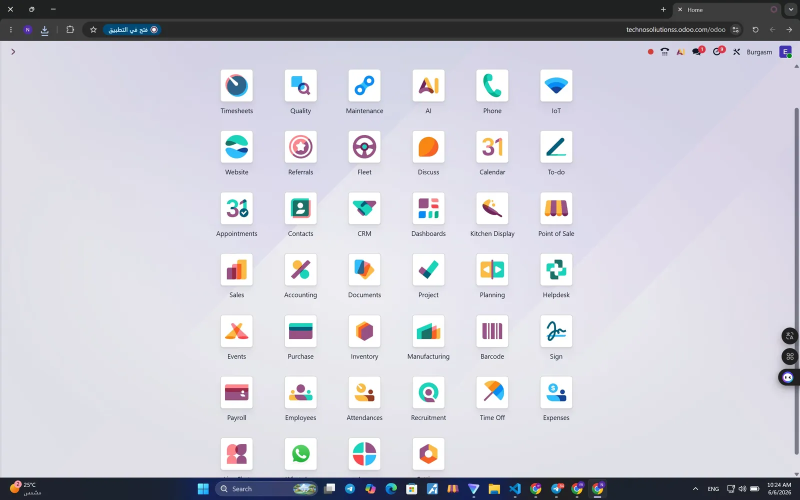 Burgasm — 30+ Odoo modules configured for the restaurant